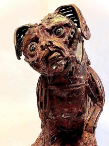 Sculpture of dog Lulu by John Pahlas