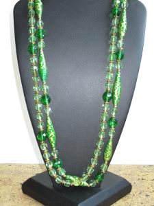 Green glass necklace by Tamlyn Akins