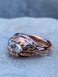 Ivy Klarer, jeweler, Rose Gold Leaf Ring