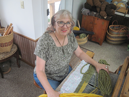 Brenda Kraemer at the loom