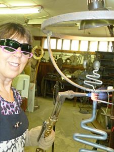 Nana Schowalter in her welding shop