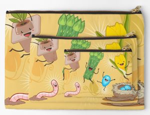 'Happy Spring' merch: zippered pouches